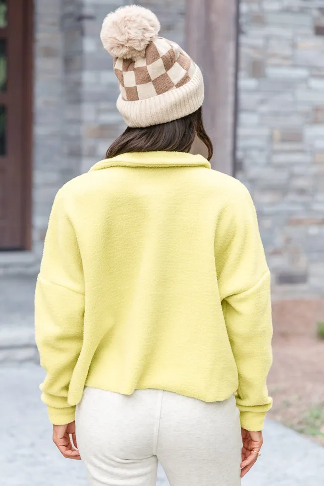 Never Be The Same Lime Fleece Quarter Zip Pullover FINAL SALE sold by Pink Lily product image thumbnail 4