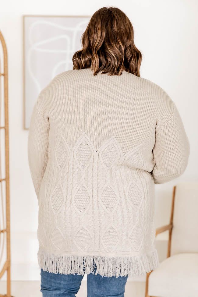 No Second Thoughts Beige Belted Fringe Hem Cardigan sold by Pink Lily product image thumbnail 18