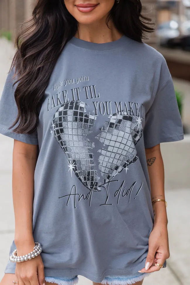 Fake It Till You Make It Grey Comfort Colors Graphic Tee sold by Pink Lily product image thumbnail 3