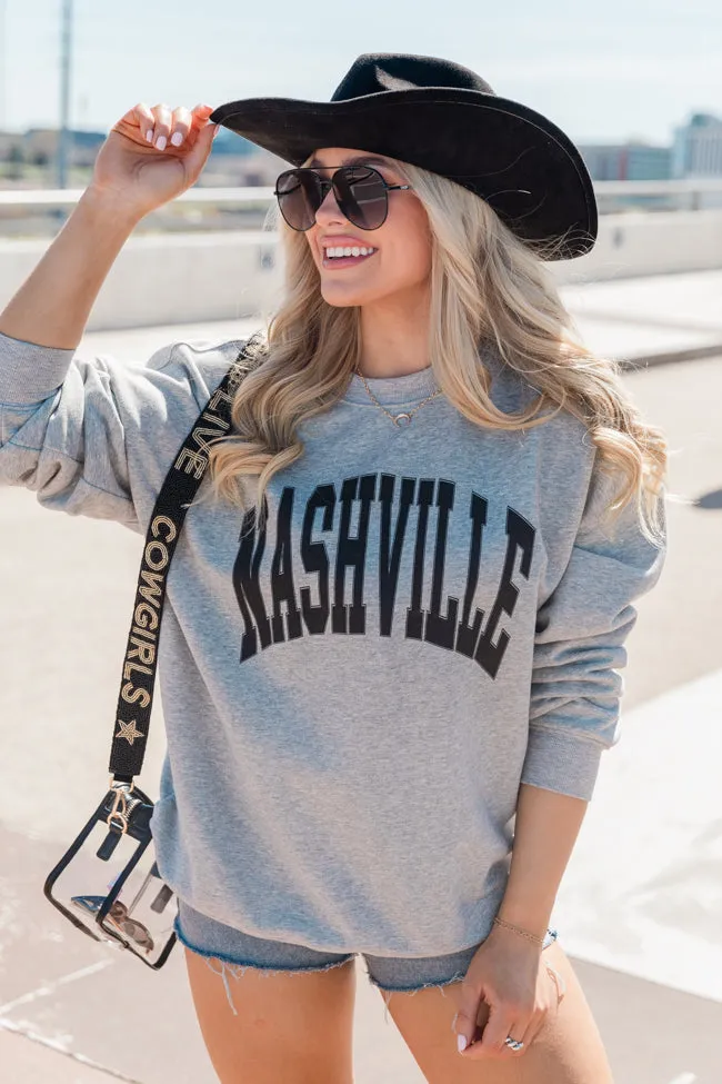 Nashville Light Grey Graphic Sweatshirt sold by Pink Lily
