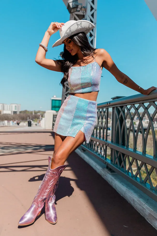 Play The Radio Sequin Stripe Crop Top FINAL SALE sold by Pink Lily product image thumbnail 2