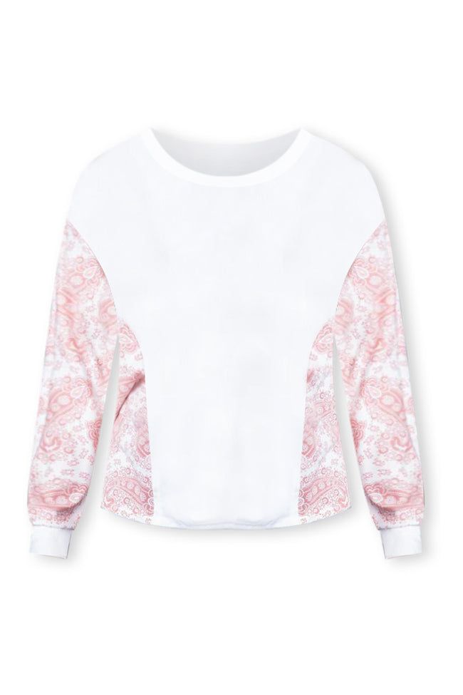 Point The Way Ivory And Pink Paisley Sleeve Blouse FINAL SALE sold by Pink Lily product image thumbnail 8