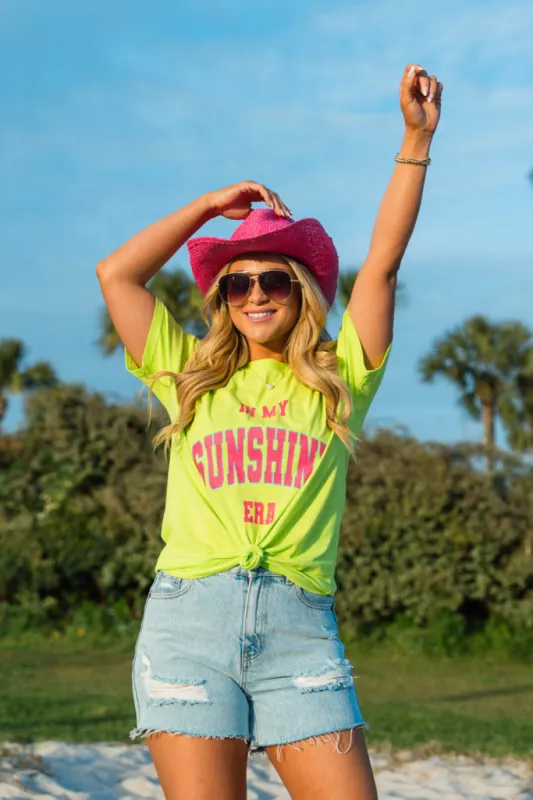 In My Sunshine Era Neon Oversized Graphic Tee sold by Pink Lily