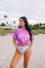 Find Me Under The Palms Purple Oversized Graphic Tee sold by Pink Lily