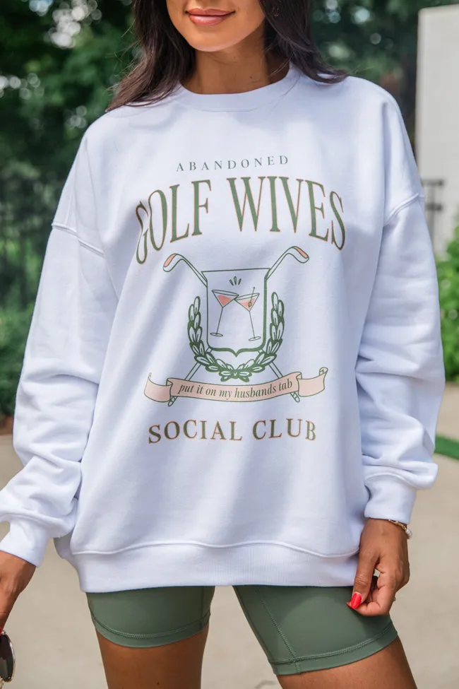 Abandoned Golf Wives White Oversized Graphic Sweatshirt SALE sold by Pink Lily product image thumbnail 3