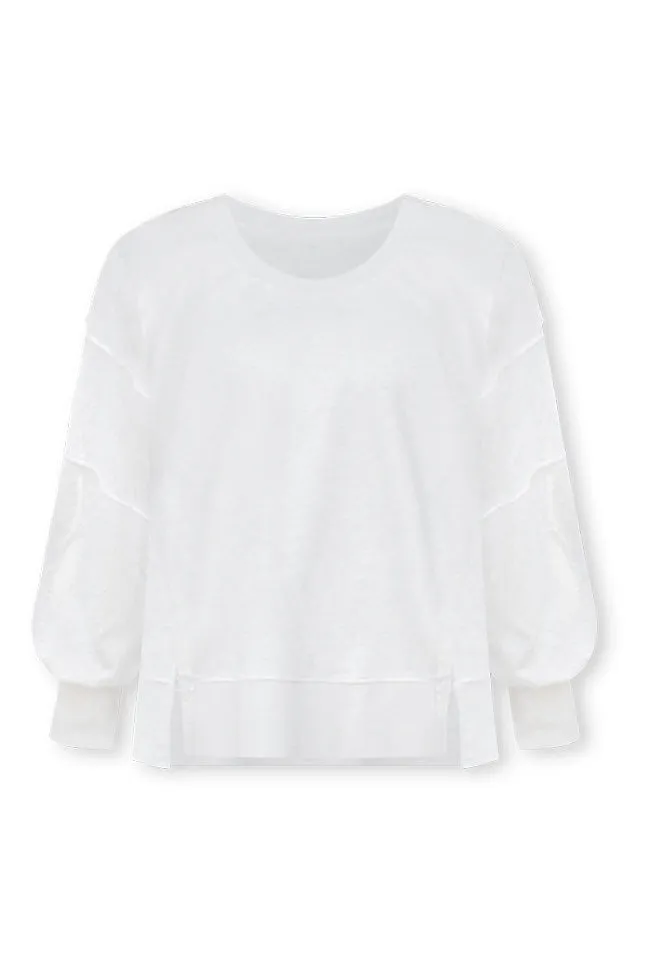 Home For The Weekend Light Grey Split Hem Pullover sold by Pink Lily product image thumbnail 5