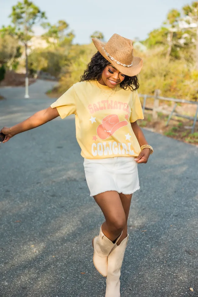 Saltwater Cowgirl Yellow Oversized Graphic Tee sold by Pink Lily product image thumbnail 2