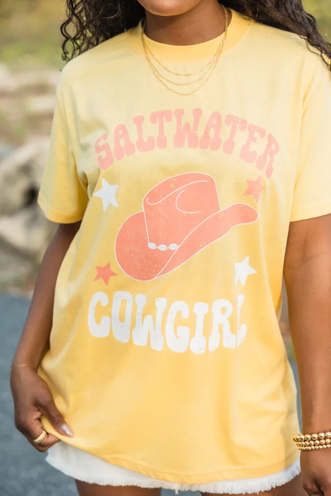 Saltwater Cowgirl Yellow Oversized Graphic Tee sold by Pink Lily product image thumbnail 3