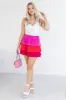 See You At Sunset Pink Colorblock Plisse Tiered Skirt FINAL SALE sold by Pink Lily
