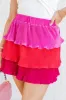 See You At Sunset Pink Colorblock Plisse Tiered Skirt FINAL SALE sold by Pink Lily