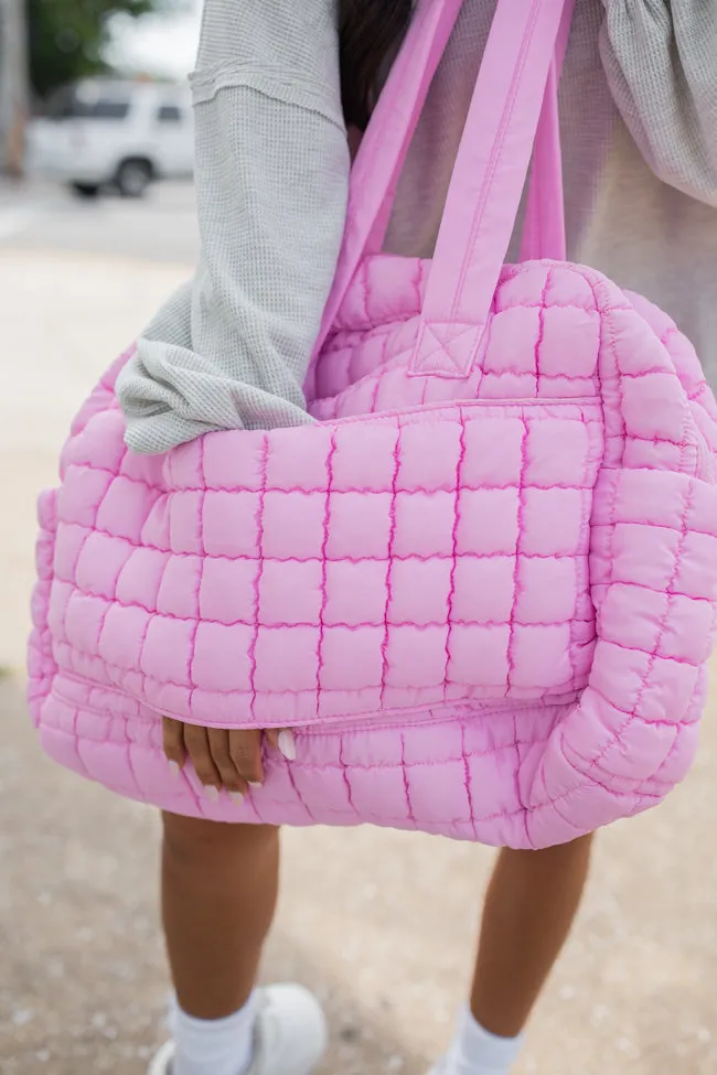 Quilted Light Pink Weekender DOORBUSTER sold by Pink Lily product image thumbnail 4