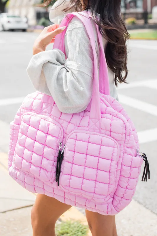 Quilted Light Pink Weekender DOORBUSTER sold by Pink Lily