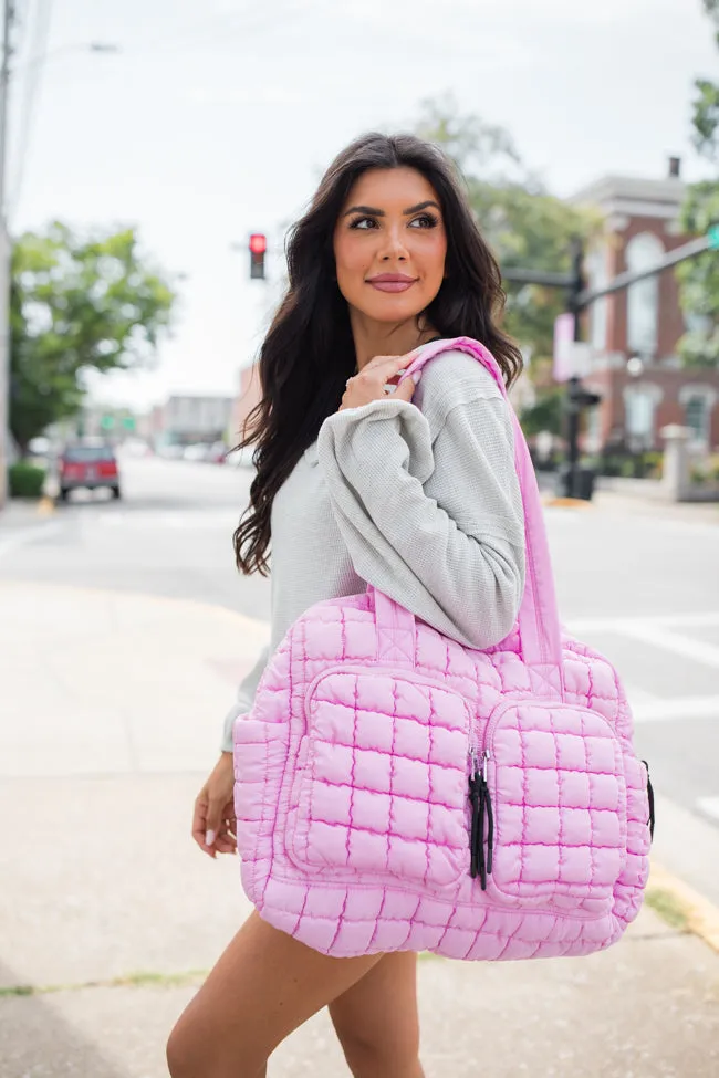 Quilted Light Pink Weekender DOORBUSTER sold by Pink Lily product image thumbnail 2