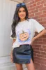 Spooky Vibes Cream Oversized Graphic Tee sold by Pink Lily