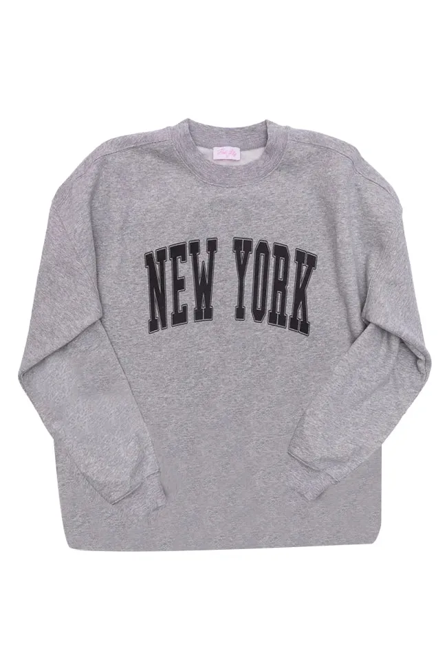 New York Block Grey Oversized Graphic Sweatshirt sold by Pink Lily product image thumbnail 3