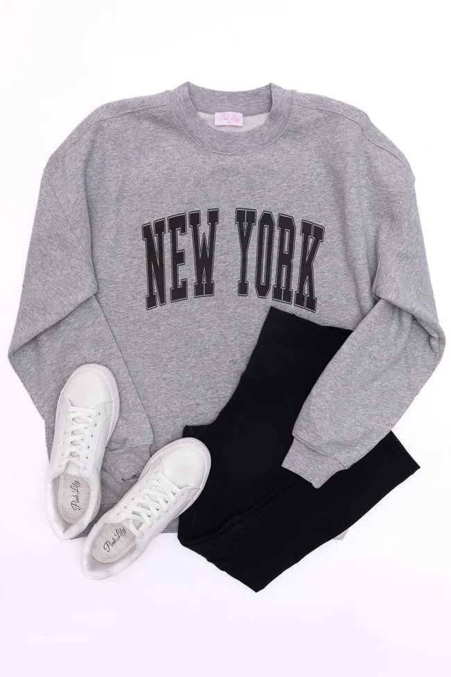New York Block Grey Oversized Graphic Sweatshirt sold by Pink Lily product image thumbnail 2