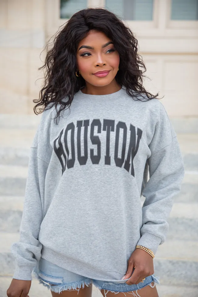 Houston Light Grey Graphic Sweatshirt sold by Pink Lily product image thumbnail 3
