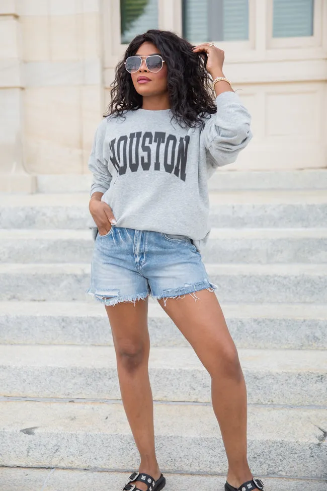 Houston Light Grey Graphic Sweatshirt sold by Pink Lily product image thumbnail 2
