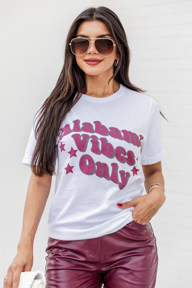 Alabama Vibes Only White Graphic Tee sold by Pink Lily product image thumbnail 2