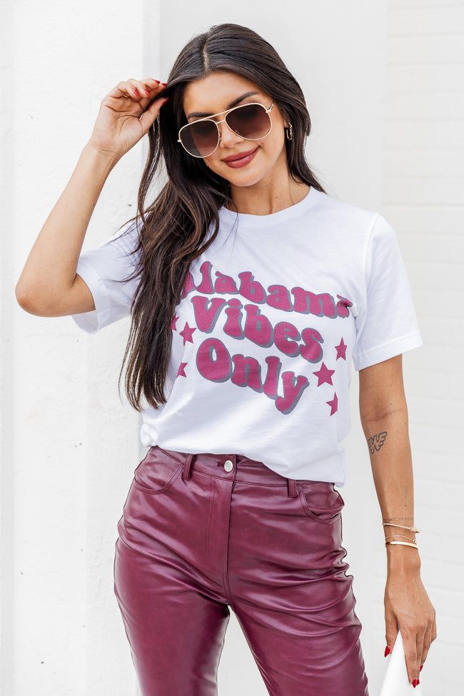 Alabama Vibes Only White Graphic Tee sold by Pink Lily