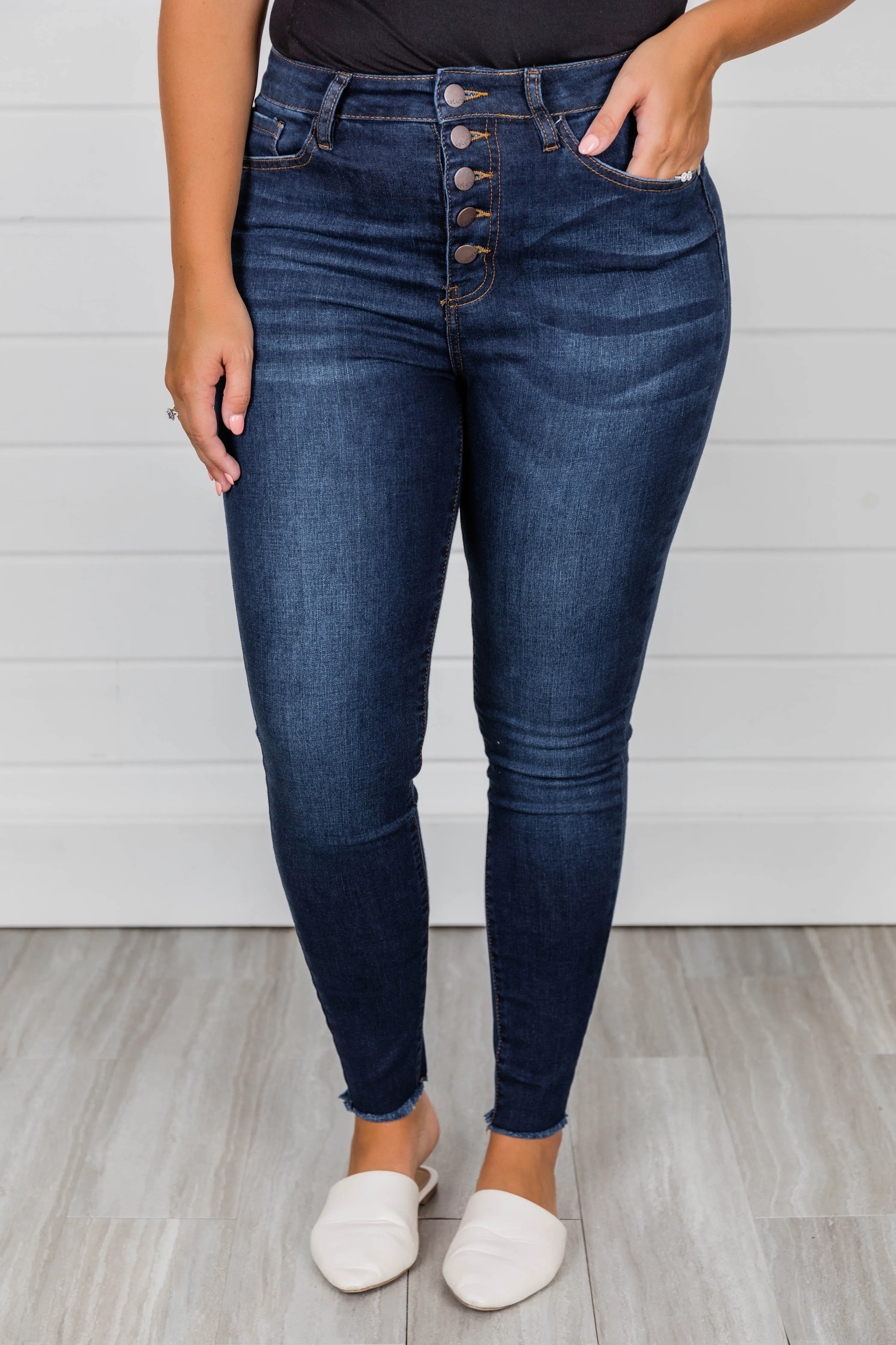 Chelsie Dark Wash Jeans FINAL SALE sold by Pink Lily product image thumbnail 4