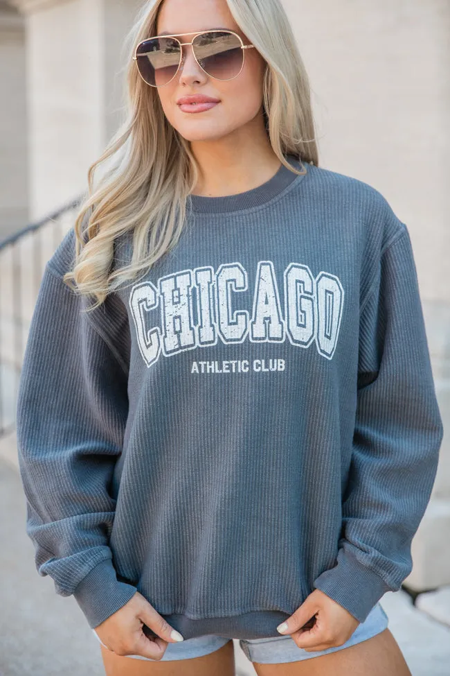 Chicago Athletic Club Charcoal Corded Graphic Sweatshirt sold by Pink Lily product image thumbnail 3