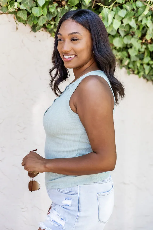 Divided Memory Sage Henley Tank FINAL SALE sold by Pink Lily product image thumbnail 3