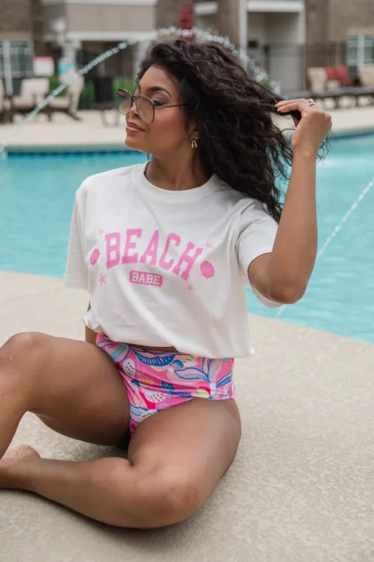 Beach Babe White Comfort Colors Graphic Tee sold by Pink Lily