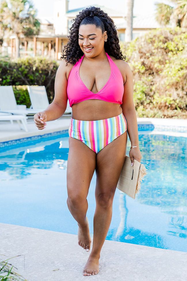 Wavy Baby Pink Halter Bikini Top FINAL SALE sold by Pink Lily product image thumbnail 5