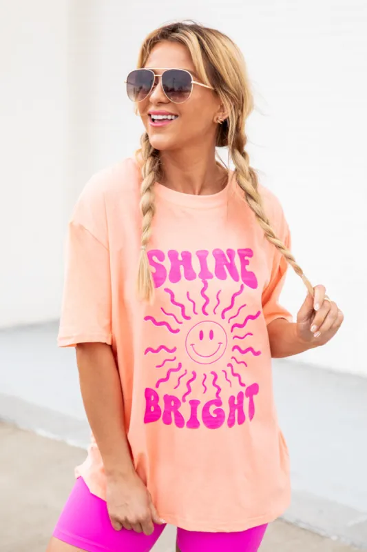 Shine Bright Coral Graphic Tee FINAL SALE sold by Pink Lily