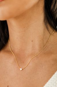 How To Love Gold Dainty Heart Necklace sold by Pink Lily