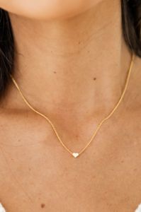 How To Love Gold Dainty Heart Necklace sold by Pink Lily