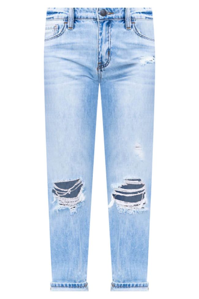 Libby Distressed Boyfriend Light Wash Jeans FINAL SALE sold by Pink Lily product image thumbnail 6