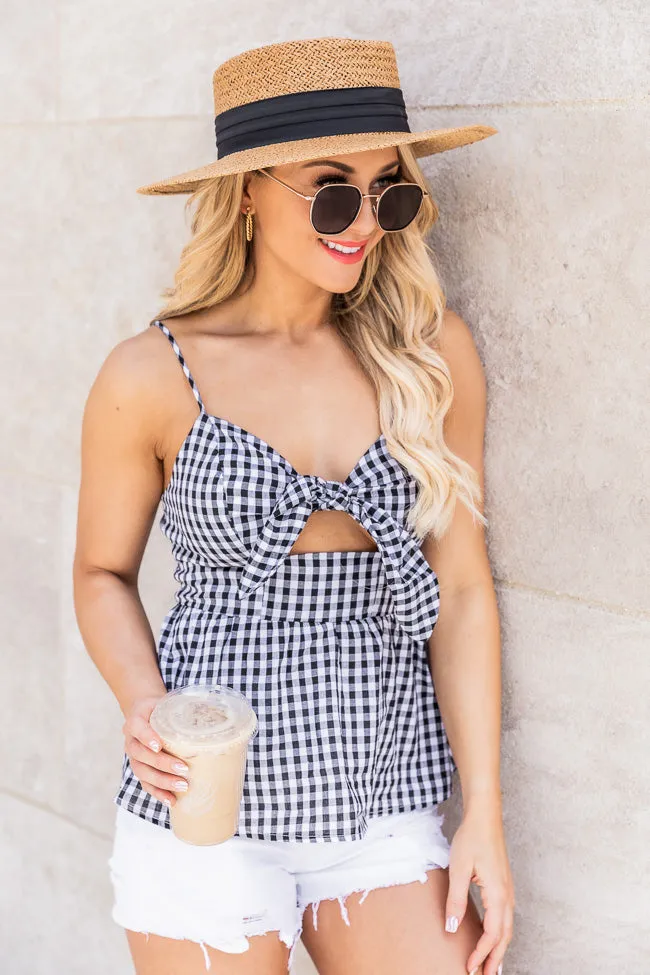 Genuine Heart Black/White Gingham Cut out Tank FINAL SALE sold by Pink Lily product image thumbnail 4