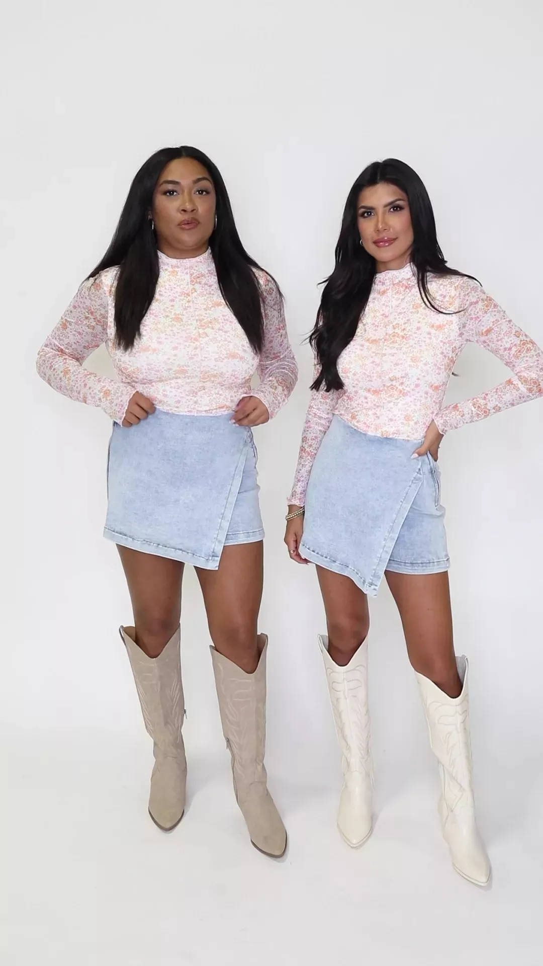 My Favorite Light Wash Acid Wash Denim Skort sold by Pink Lily product image thumbnail 3