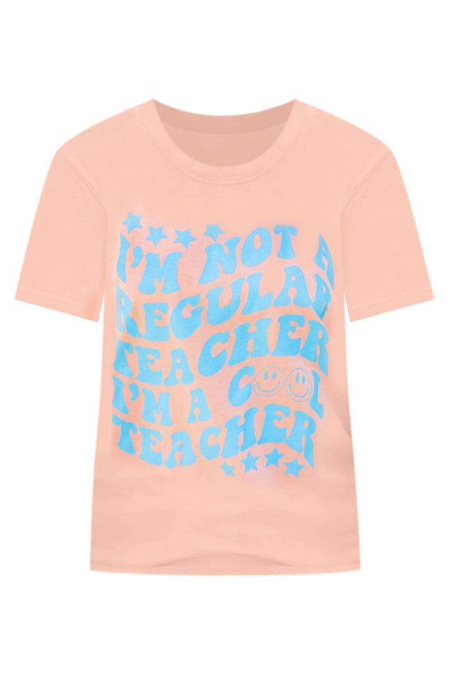 I'm Not A Regular Teacher I'm Cool Teacher Coral Oversized Graphic Tee sold by Pink Lily product image thumbnail 5