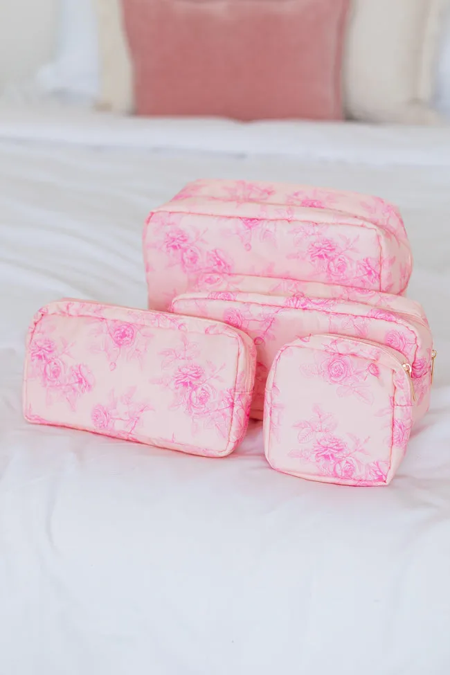 Floral Fantasy 4 Piece Cosmetic Bags Set sold by Pink Lily