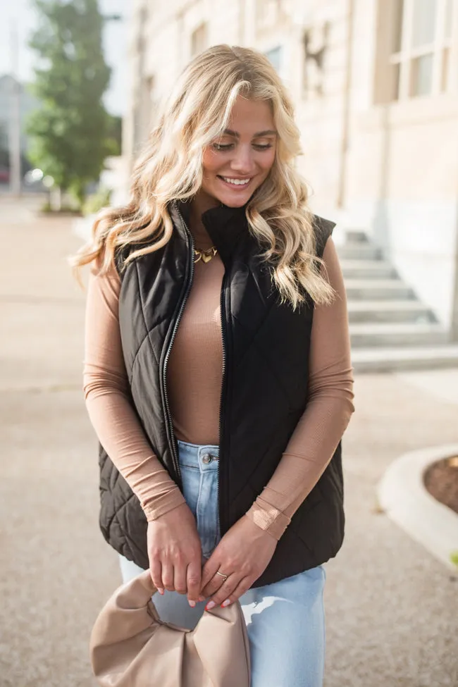 Mountainside Moment Black Quilted Puffer Vest SALE sold by Pink Lily product image thumbnail 2