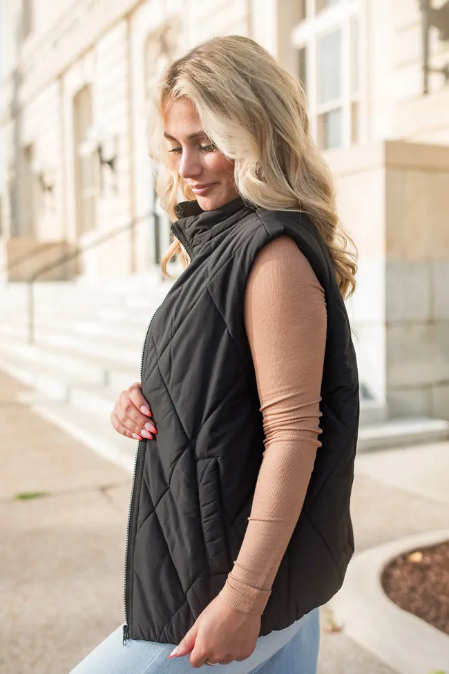 Mountainside Moment Black Quilted Puffer Vest SALE sold by Pink Lily product image thumbnail 4