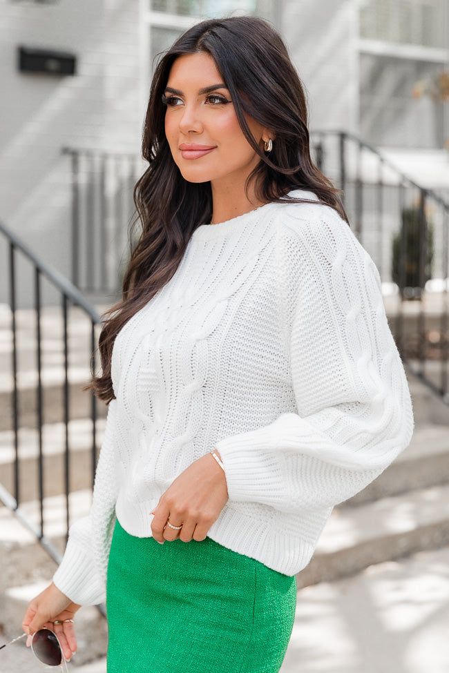 Before I Go Ivory Cable Knit Sweater FINAL SALE sold by Pink Lily product image thumbnail 3