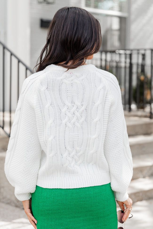 Before I Go Ivory Cable Knit Sweater FINAL SALE sold by Pink Lily product image thumbnail 4