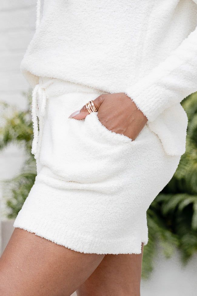 Once More Ivory Fuzzy Lounge Shorts sold by Pink Lily product image thumbnail 3