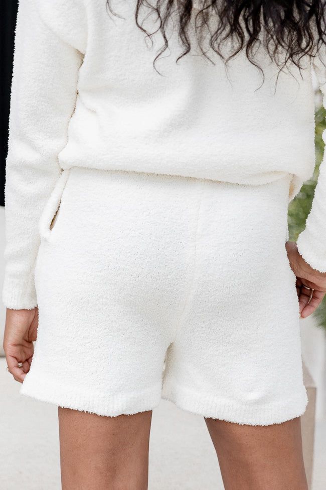 Once More Ivory Fuzzy Lounge Shorts sold by Pink Lily product image thumbnail 4