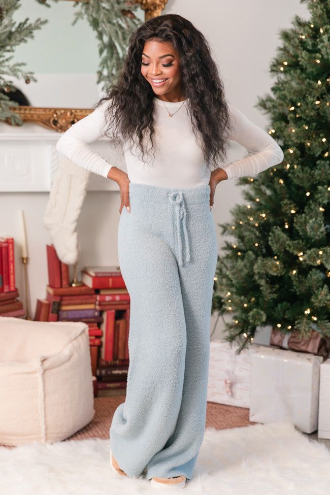 Movies and Chill Light Blue Fuzzy Lounge Pants sold by Pink Lily product image thumbnail 2