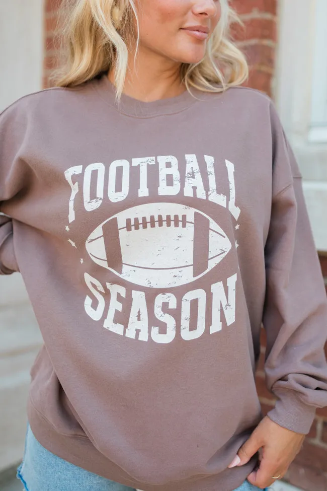 Football Season Mocha Oversized Graphic Sweatshirt DOORBUSTER sold by Pink Lily product image thumbnail 3