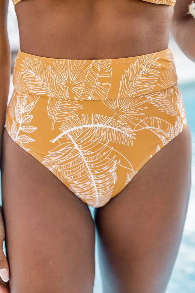 Summer Bliss Orange Floral High Rise Bikini Bottoms FINAL SALE sold by Pink Lily