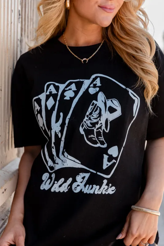 Wild Junkie Oversized Black Graphic Tee sold by Pink Lily