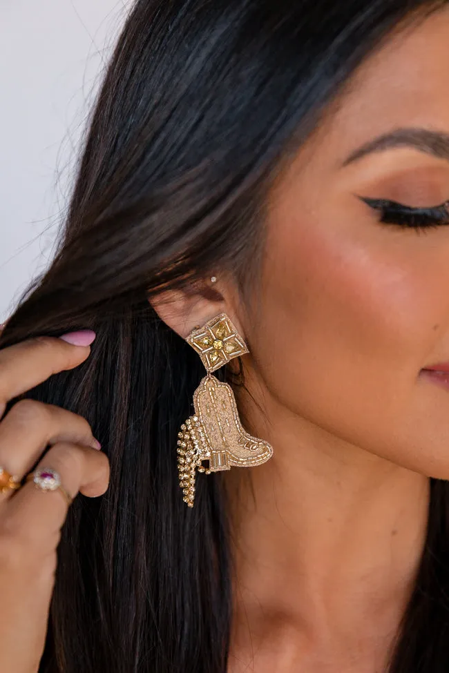 Gold Cowboy Boot Earrings FINAL SALE sold by Pink Lily product image thumbnail 2