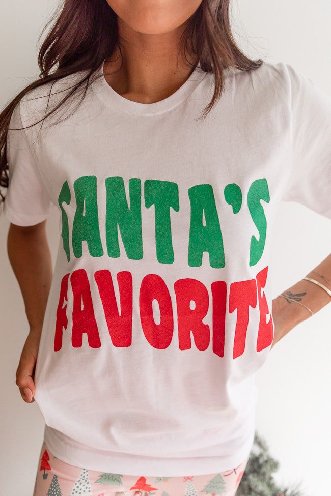 Santa's Favorite White Graphic Tee sold by Pink Lily product image thumbnail 2