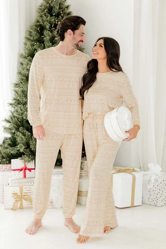 Snowy Days Men Beige and Ivory Fair Isle Pajama Top FINAL SALE sold by Pink Lily product image thumbnail 5